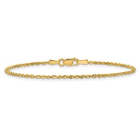 10K 1.5mm Yellow Gold Ultra D C Lightweight Rope Chain view 4