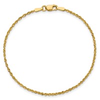 10K 1.5mm Yellow Gold Ultra D C Lightweight Rope Chain view 5