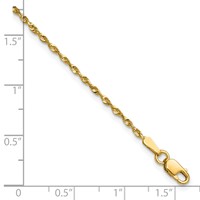 10K 1.5mm Yellow Gold Ultra D C Lightweight Rope Chain view 3