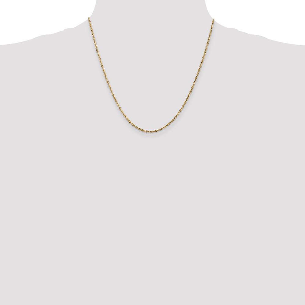 10k 1.8mm Extra-Light Diamond Cut Rope Chain (10EX014-20)