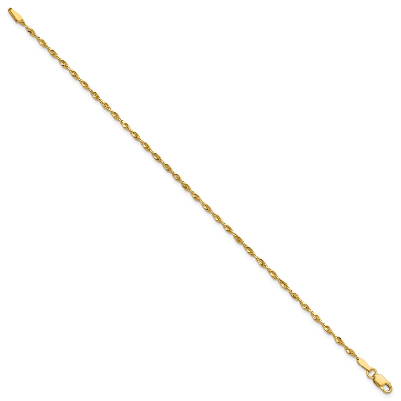 10k 1.8mm Extra-Light D/C Rope Chain Anklet