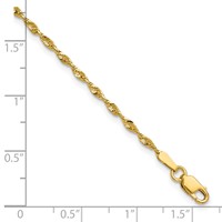 10K 1.8mm Yellow Gold Ultra D C Lightweight Rope Chain view 3