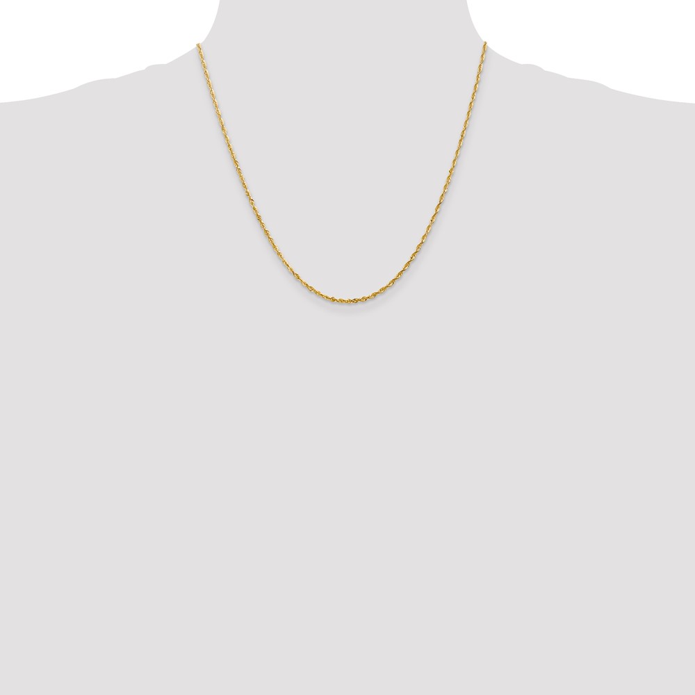 10k 2.0mm Extra-Light Diamond Cut Rope Chain (10EX016-20)