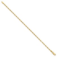 10K 2.0mm Yellow Gold Ultra D C Lightweight Rope Chain view 2