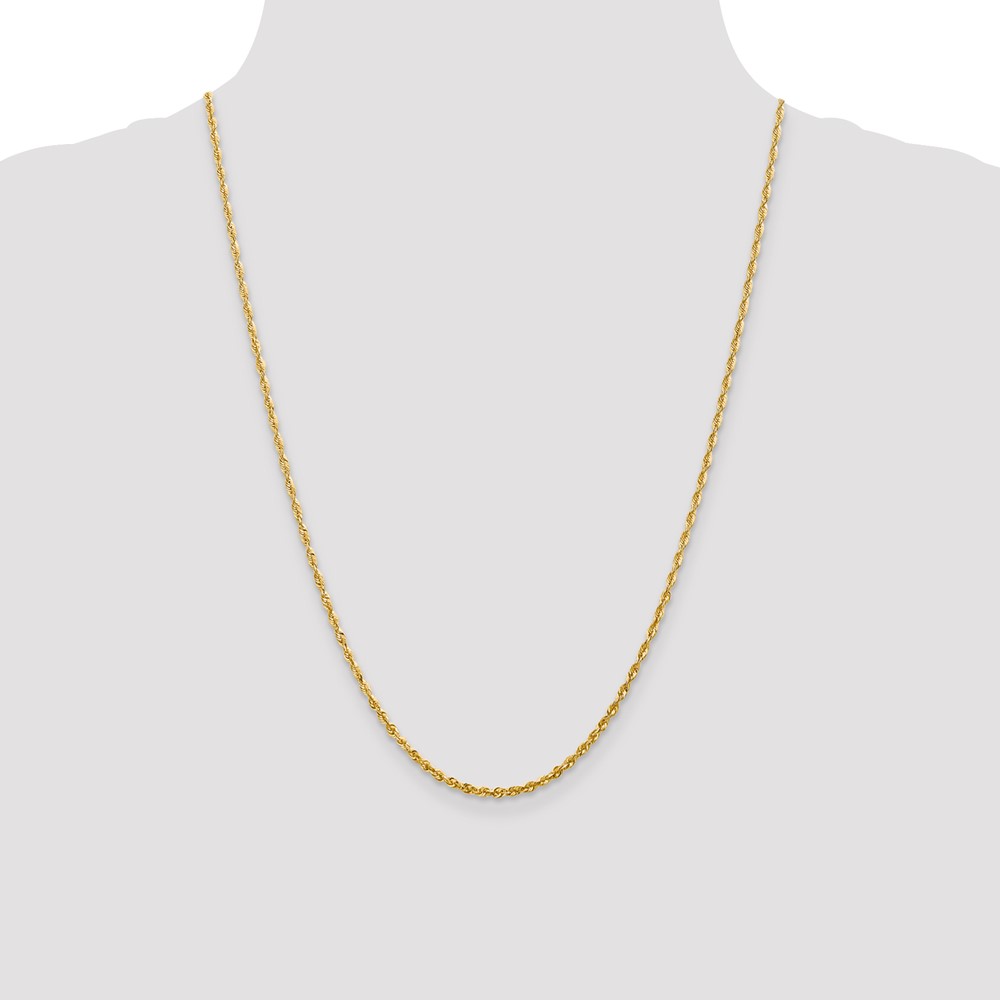 10k 2.25mm Extra-Light Diamond Cut Rope Chain (10EX018-24)