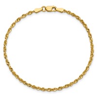 10K 2.25mm Yellow Gold Ultra D C Lightweight Rope Chain view 5