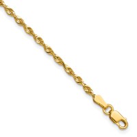 10K 2.25mm Yellow Gold Ultra D C Lightweight Rope Chain view 1