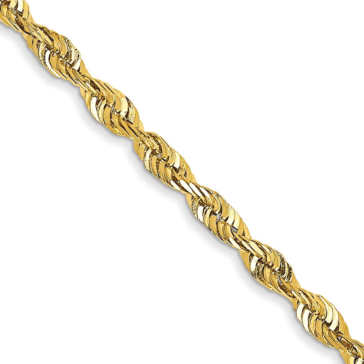 10k 2.25mm Extra-Light Diamond Cut Rope Chain (10EX018-24)
