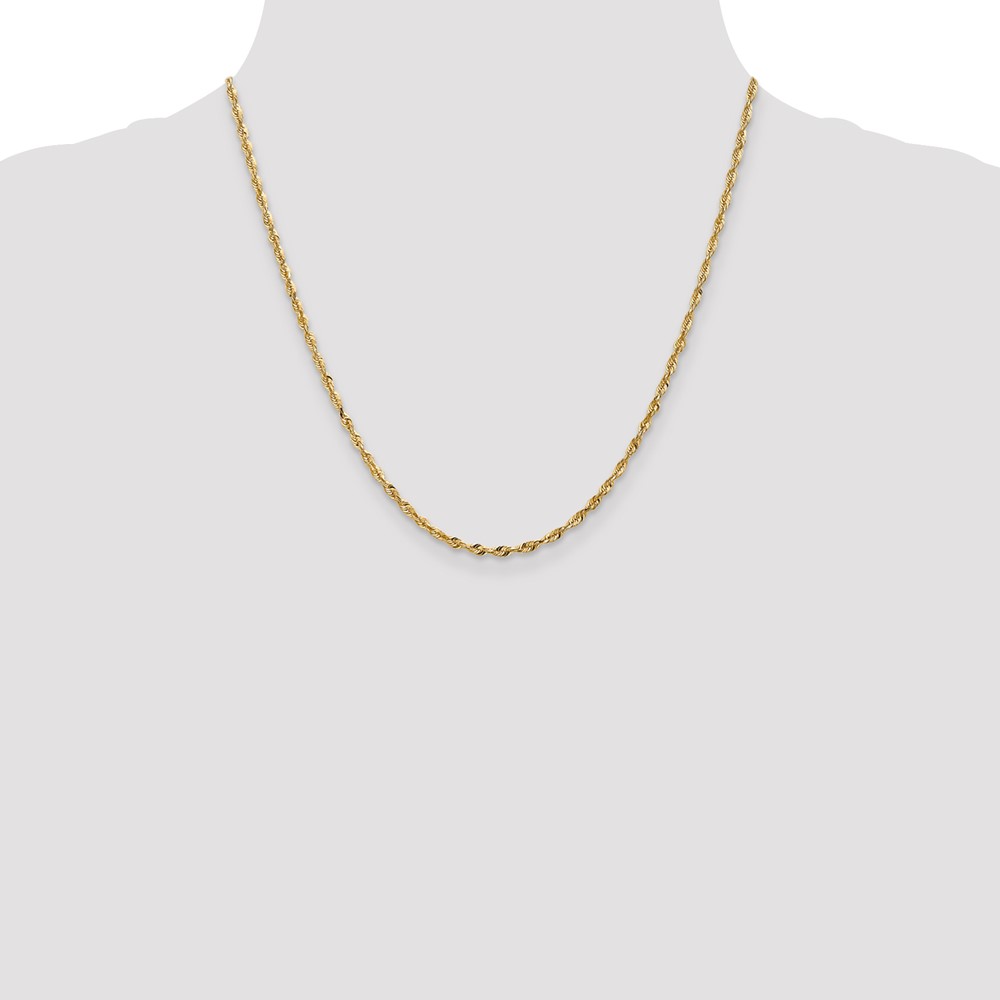10k 2.50mm Extra-Light Diamond Cut Rope Chain (10EX021-20)