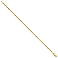 10K 2.5mm Yellow Gold Ultra D C Lightweight Rope Chain view 2