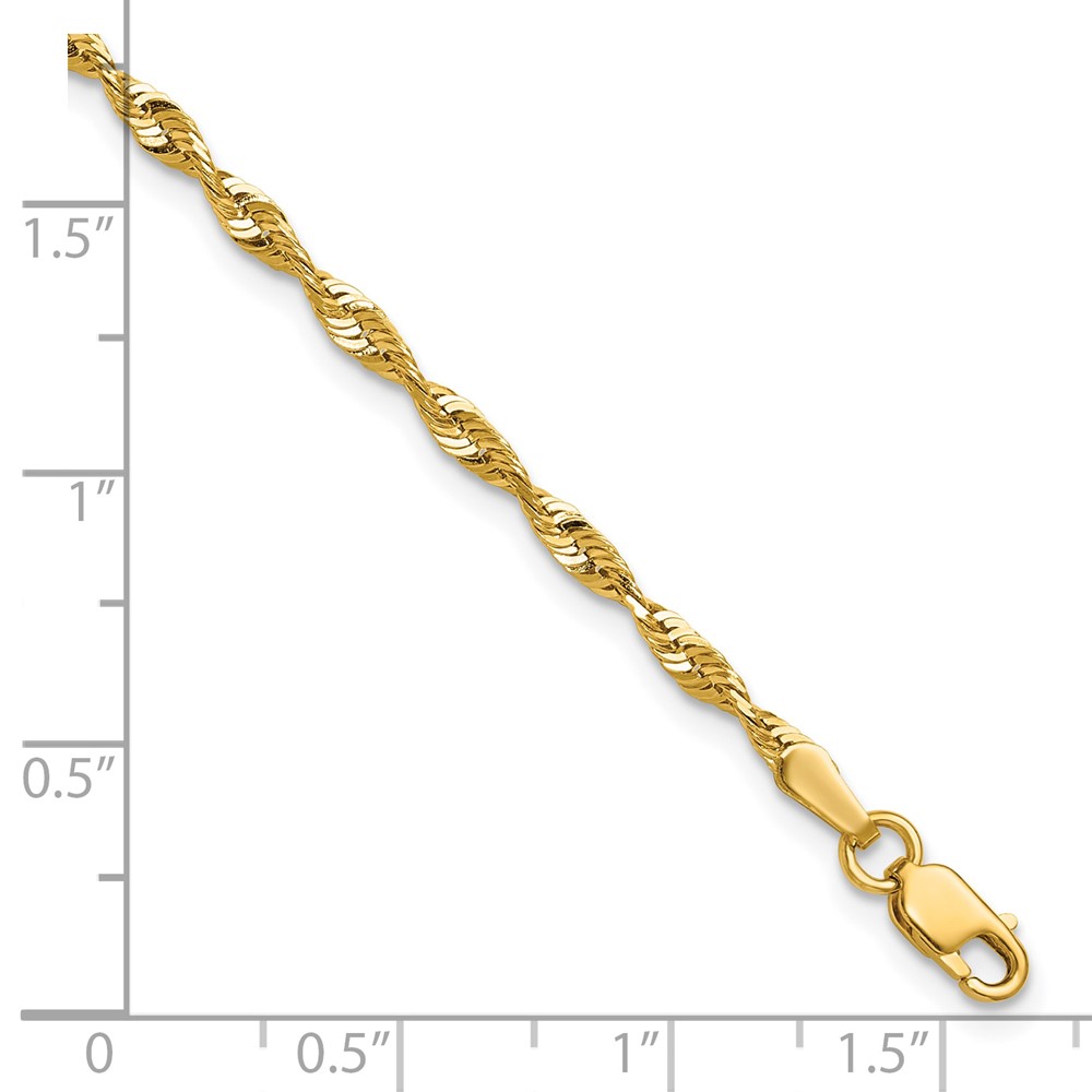 10k 2.50mm Extra-Light D/C Rope Chain (10EX021-8)