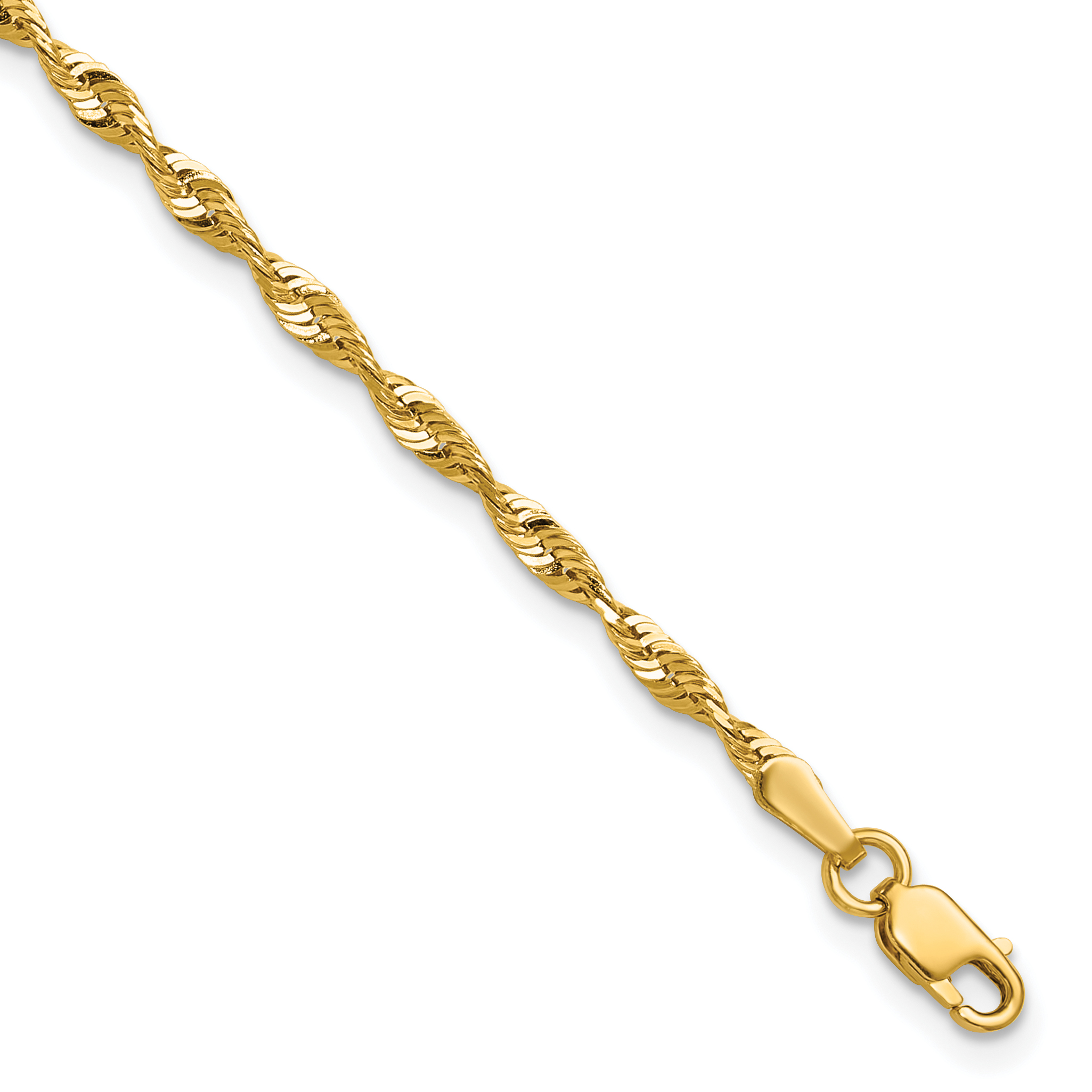 10k 2.50mm Extra-Light D/C Rope Chain (10EX021-8)