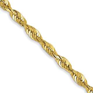 10k 2.50mm Extra-Light D/C Rope Chain (Per Inch)