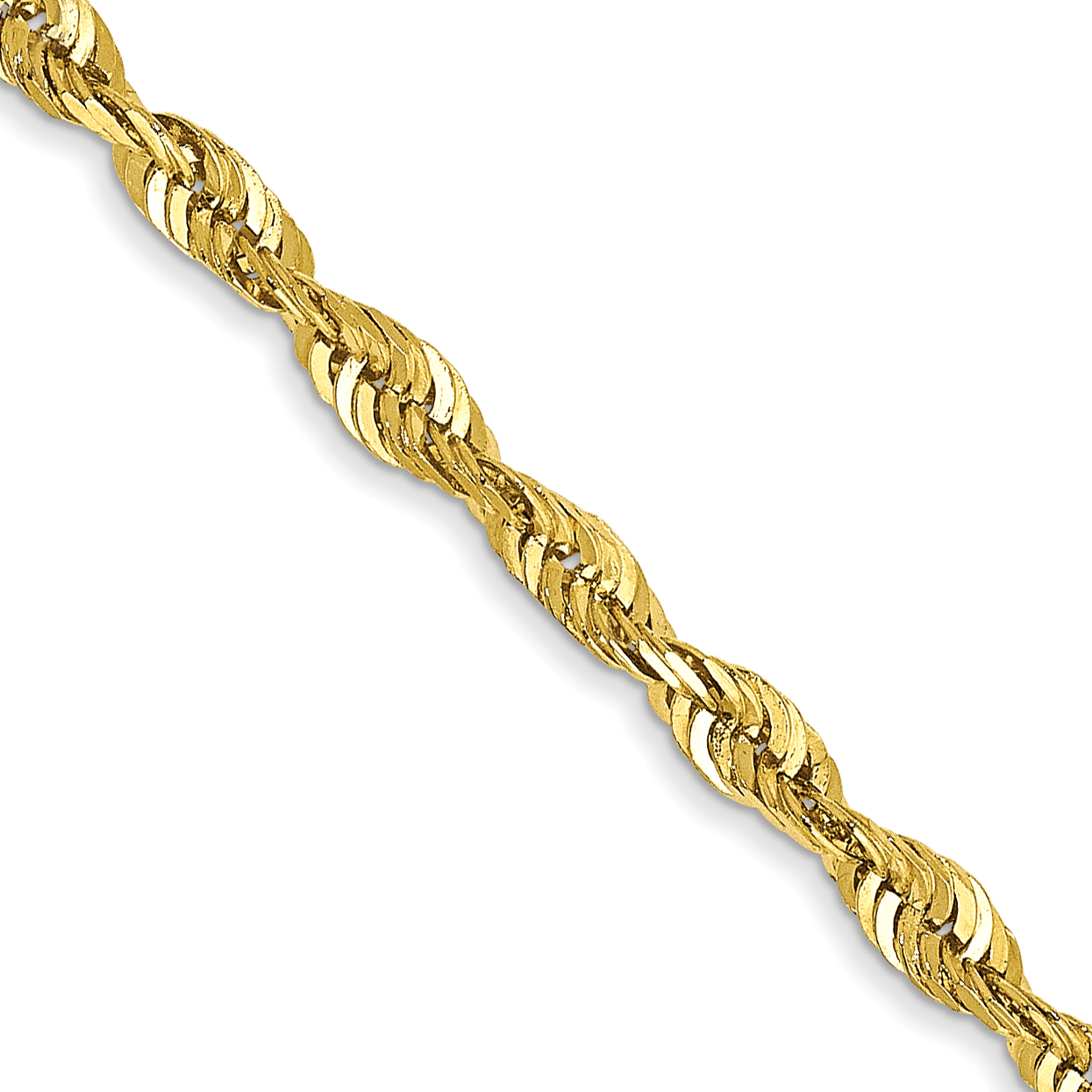 10k 2.50mm Extra-Light D/C Rope Chain (10EX021-22)