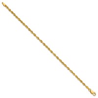 10K 2.75mm Yellow Gold Ultra D C Lightweight Rope Chain view 2