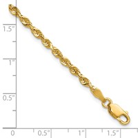 10K 2.75mm Yellow Gold Ultra D C Lightweight Rope Chain view 3