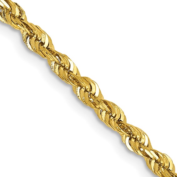 10k 2.75mm Extra-Light D/C Rope Chain (Per Inch)