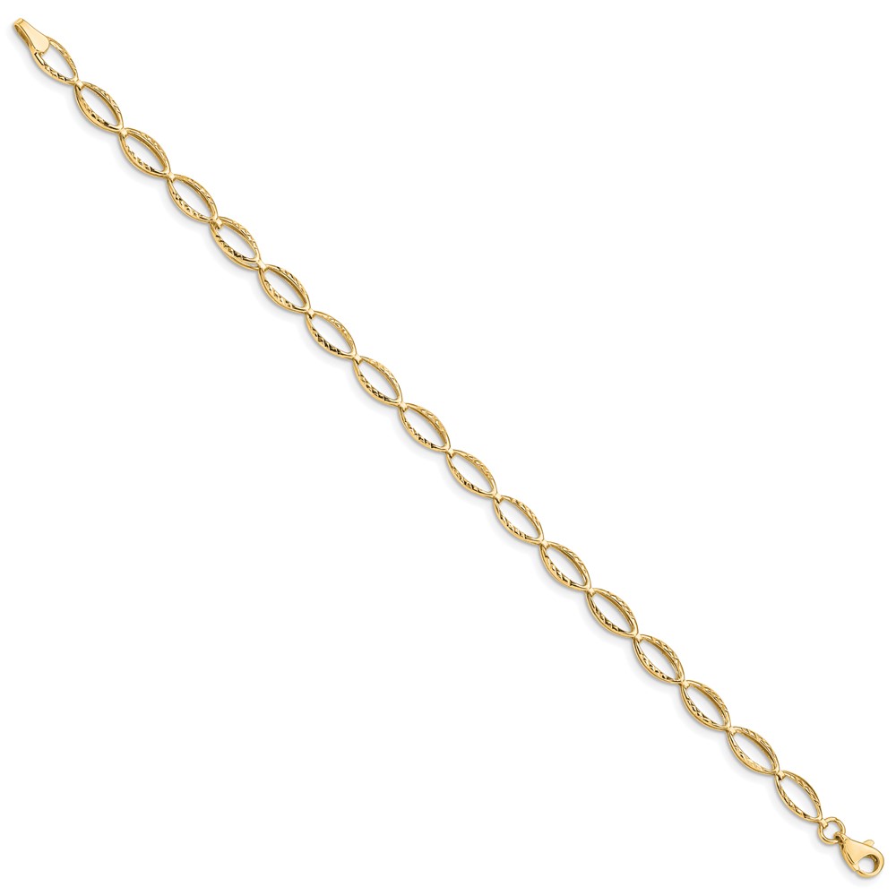 10k Polished Oval Link Bracelet (10FB1333Y-7.25)