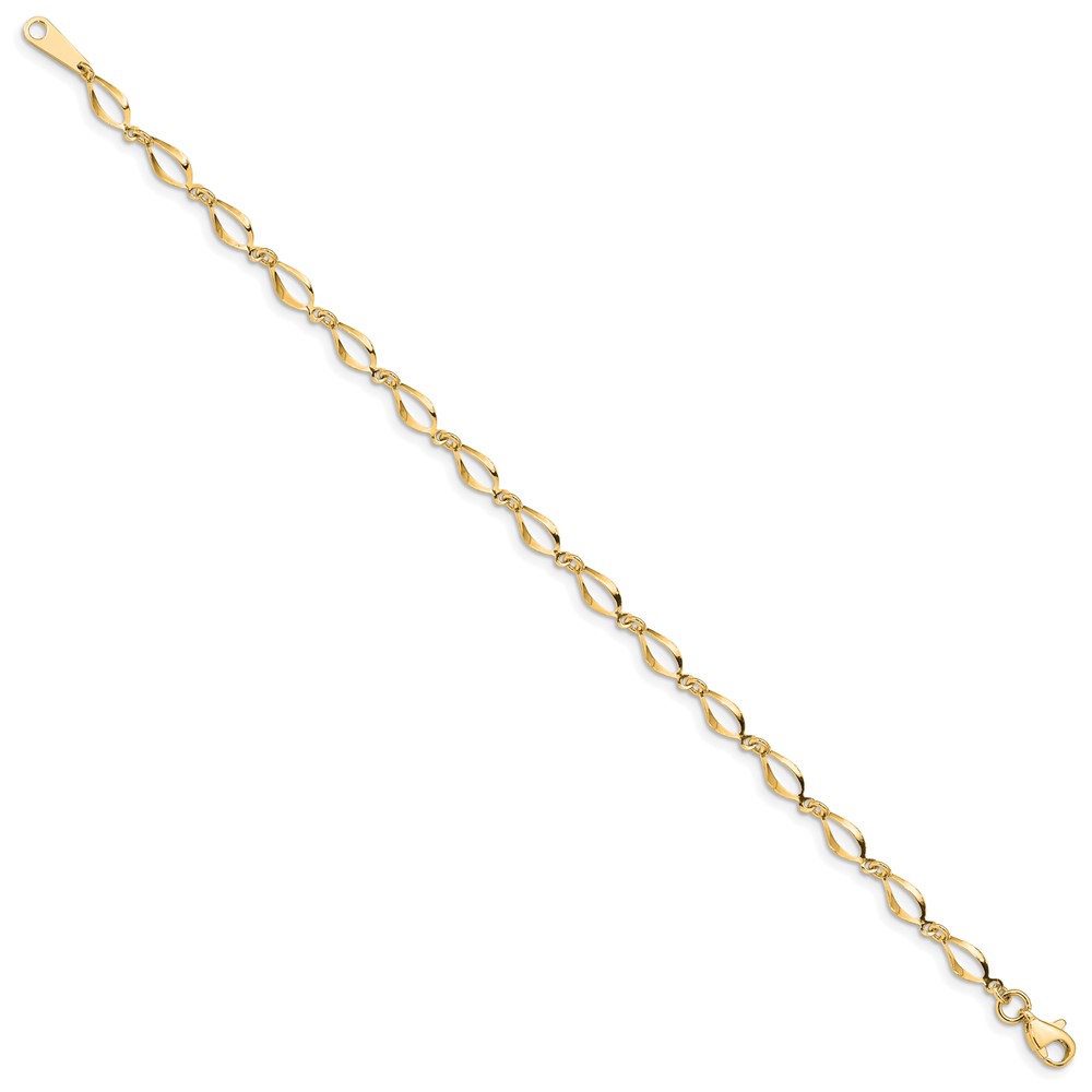 10k Polished Fancy Link Bracelet (10FB1340Y-7.25)