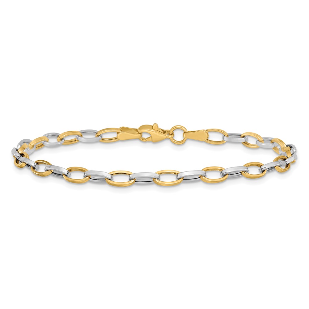 10k Two-tone Polished Open Link Bracelet (10FB1390-7.25)