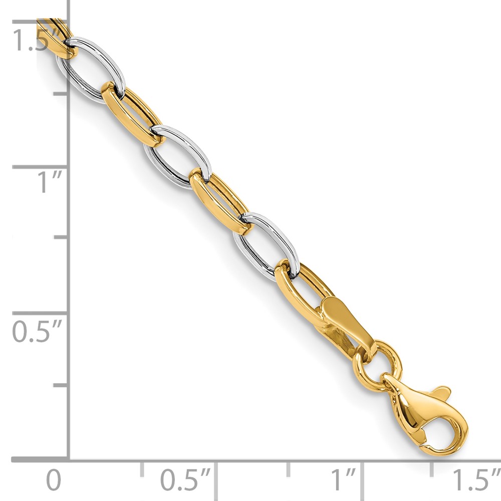10k Two-tone Polished Open Link Bracelet (10FB1390-7.25)