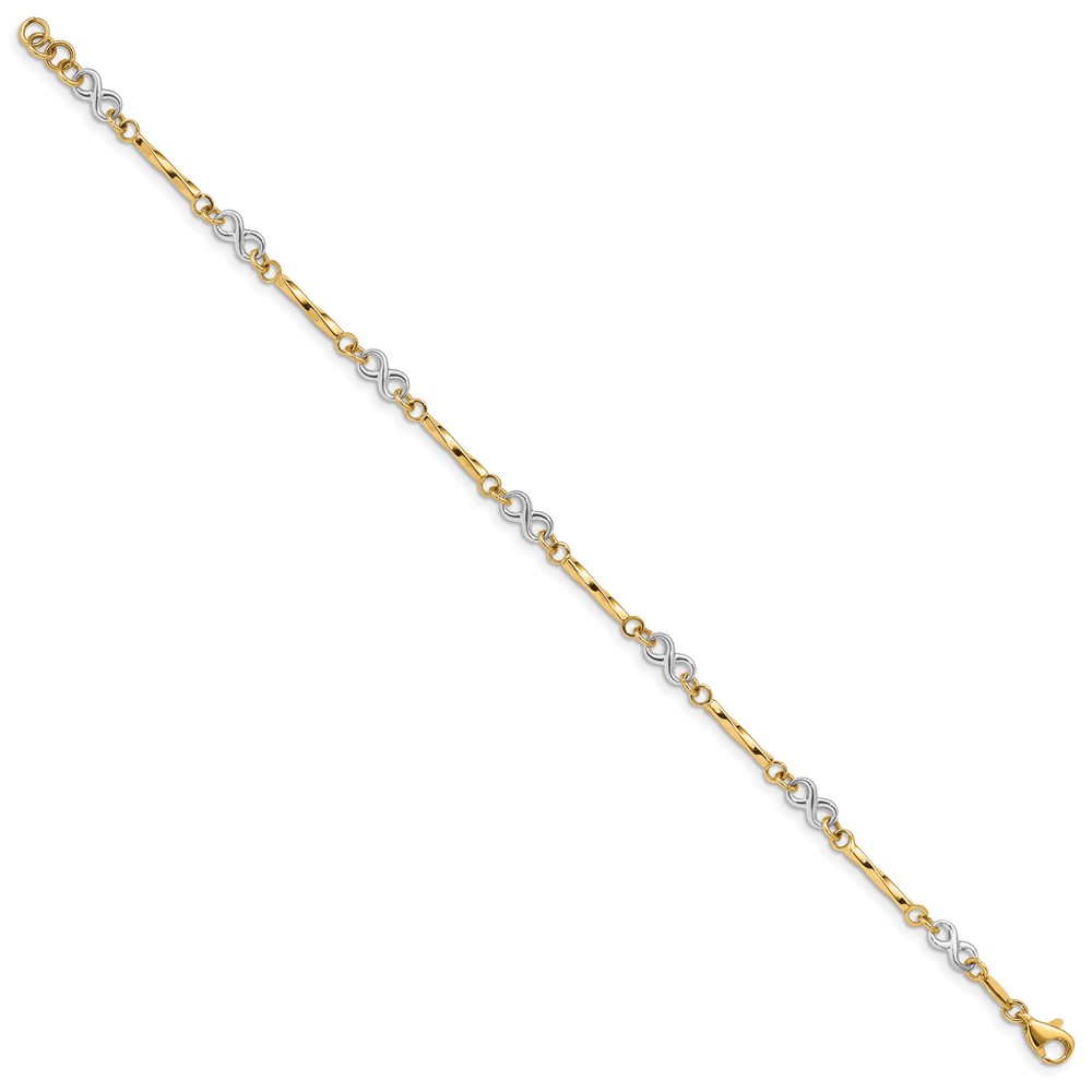 10k Two-tone Fancy Link Bracelet (10FB1437-7.5)