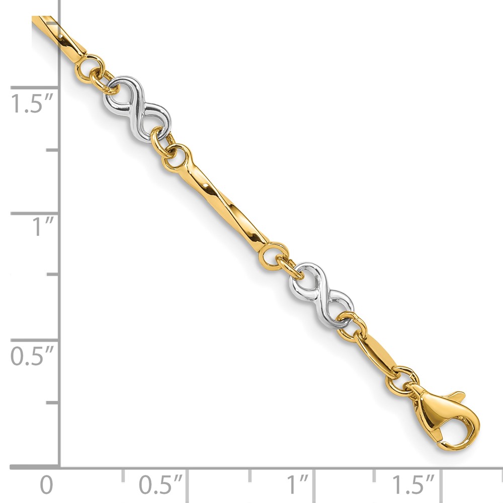 10k Two-tone Fancy Link Bracelet (10FB1437-7.5)