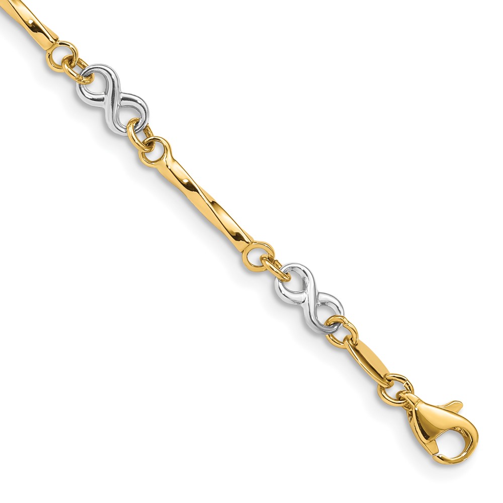 10k Two-tone Fancy Link Bracelet (10FB1437-7.5)