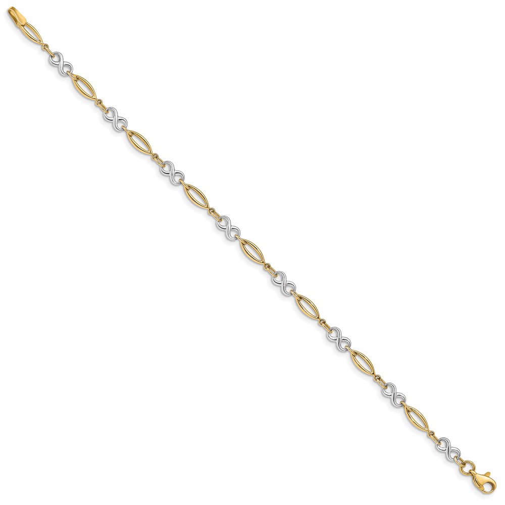 10k Two-tone Polished Infinity Bracelet (10FB1486-7.5)