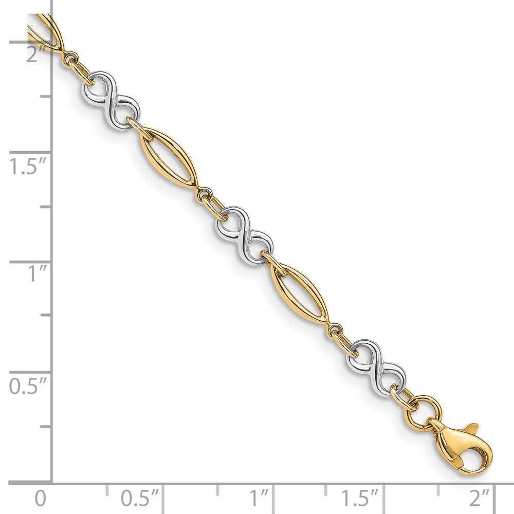10k Two-tone Polished Infinity Bracelet (10FB1486-7.5)