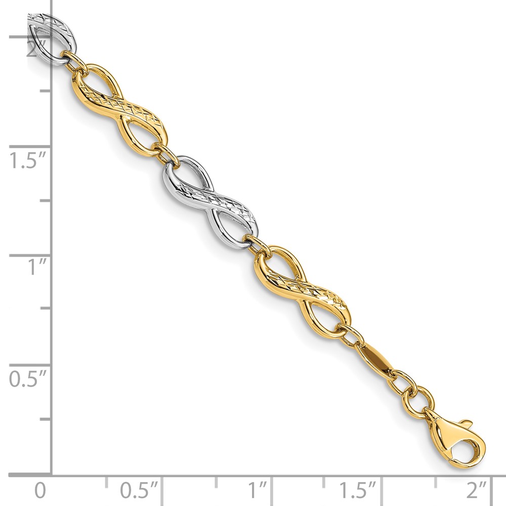 10k Two-tone Infinity Symbol Bracelet (10FB1521-7.5)