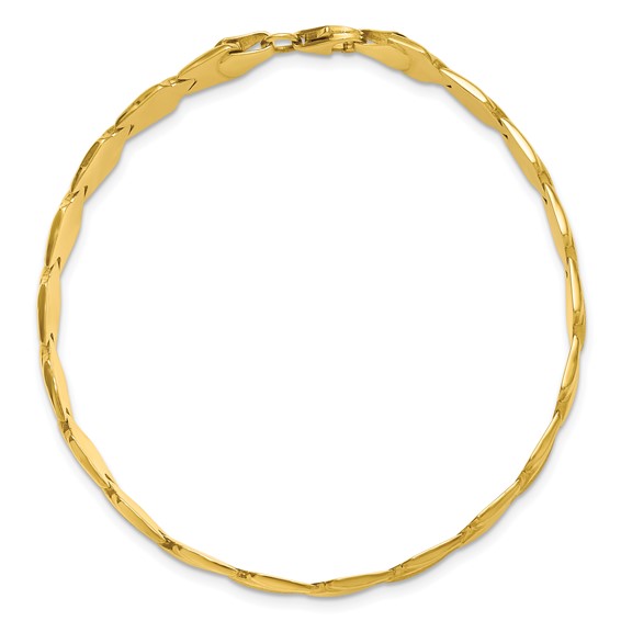 10K Polished and Satin Fancy Link 7.5 inch Bracelet