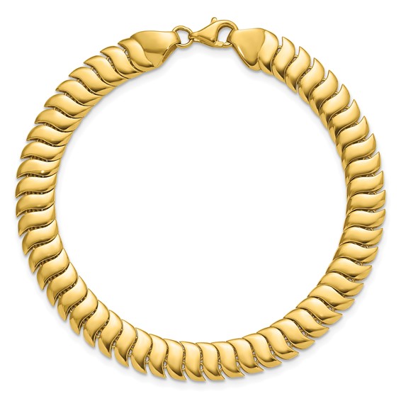 10K Polished Fancy Herringbone Link 7.5 inch Bracelet