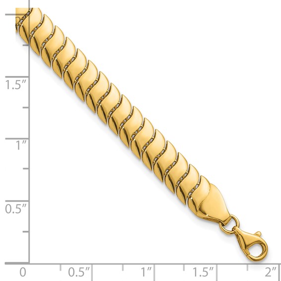 10K Polished Fancy Herringbone Link 7.5 inch Bracelet
