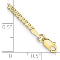 10K 2.2mm Yellow Gold Flat Beveled Curb Chain view 2