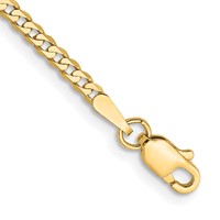 10K 2.2mm Yellow Gold Flat Beveled Curb Chain view 1