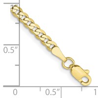10K 2.9mm Yellow Gold Flat Beveled Curb Chain view 2