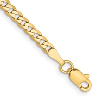 10K 2.9mm Yellow Gold Flat Beveled Curb Chain view 1