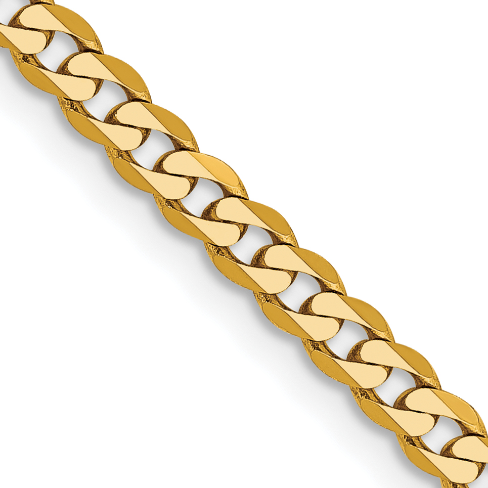 10k 2.9mm Flat Beveled Curb Chain (10FBU080-16)