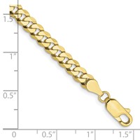 10K 4.75mm Yellow Gold Flat Beveled Curb Chain view 2