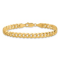 10K 5.75mm Yellow Gold Flat Beveled Curb Chain view 3