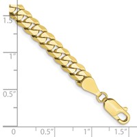 10K 5.75mm Yellow Gold Flat Beveled Curb Chain view 2