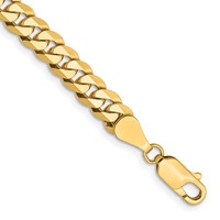 10K 5.75mm Yellow Gold Flat Beveled Curb Chain view 1