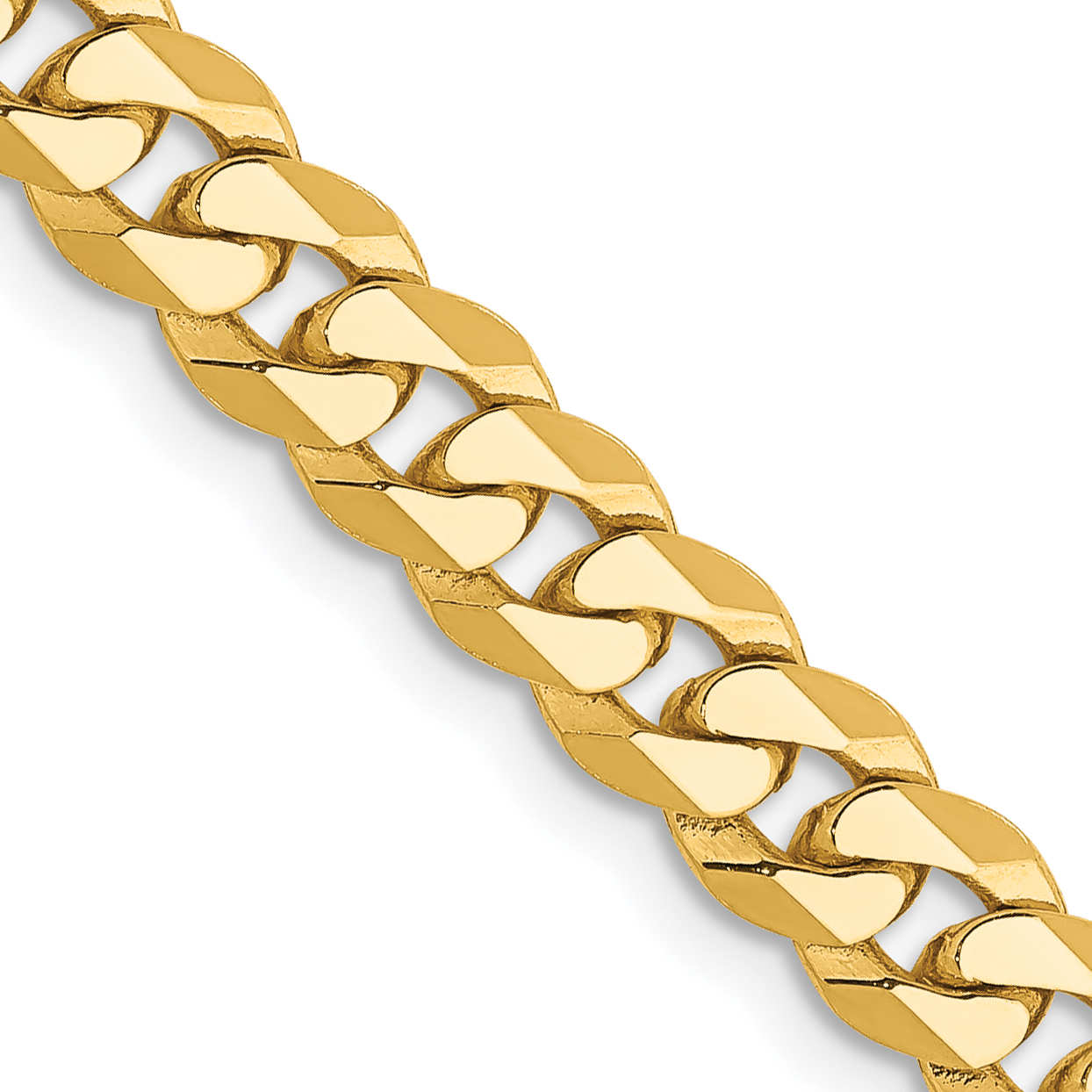 10k 5.75mm Flat Beveled Curb Chain (10FBU140-18)