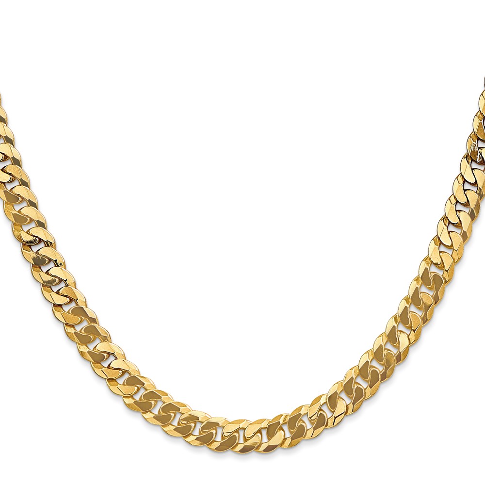 10k 6.25mm Flat Beveled Curb Chain (10FBU160-22)