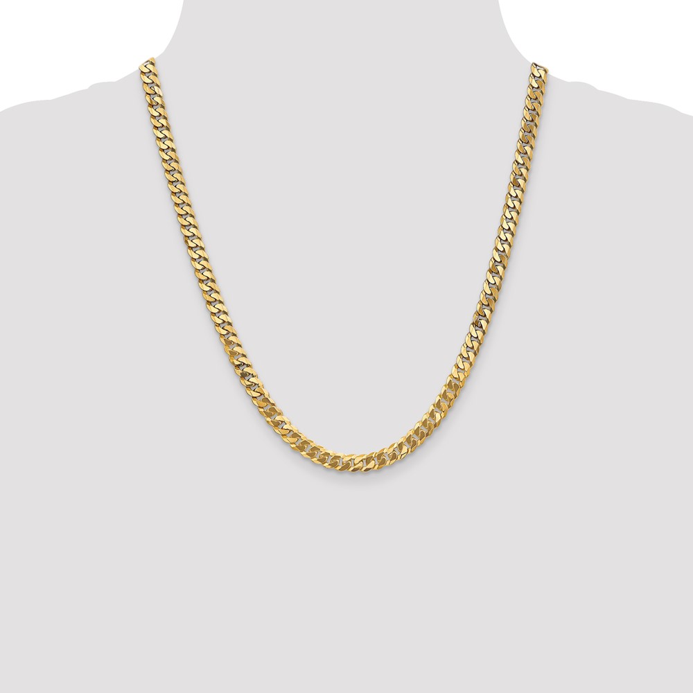 10k 6.25mm Flat Beveled Curb Chain (10FBU160-22)