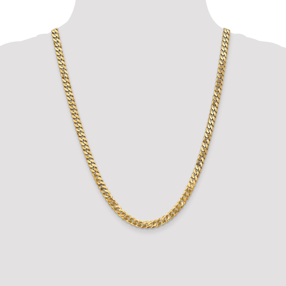 10k 6.25mm Flat Beveled Curb Chain (10FBU160-24)