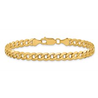 10K 6.25mm Yellow Gold Flat Beveled Curb Chain view 3