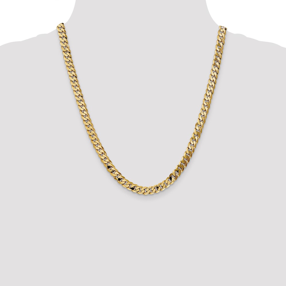 10k 6.75mm Flat Beveled Curb Chain (10FBU180-22)