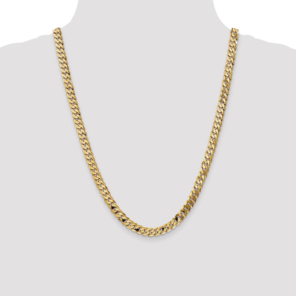 10k 6.75mm Flat Beveled Curb Chain (10FBU180-24)